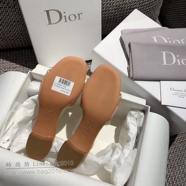DIOR女鞋 迪奧2021專櫃新款磨砂新大底涼拖 Dior一字型刺繡平拖  naq1507